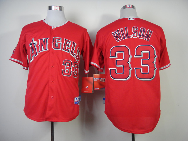 Men Los Angeles Angels #33 Wilson Red MLB Jerseys->los angeles angels->MLB Jersey